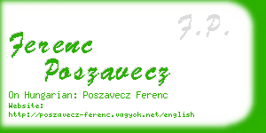 ferenc poszavecz business card